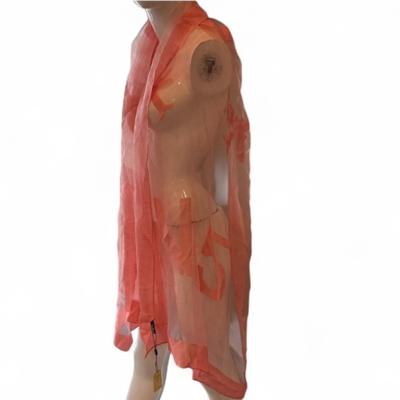 Chanel Chanel No 5 Sheer Coral Silk Organza Scarf or Wrap Size OS NWT - Picture 3 of 16